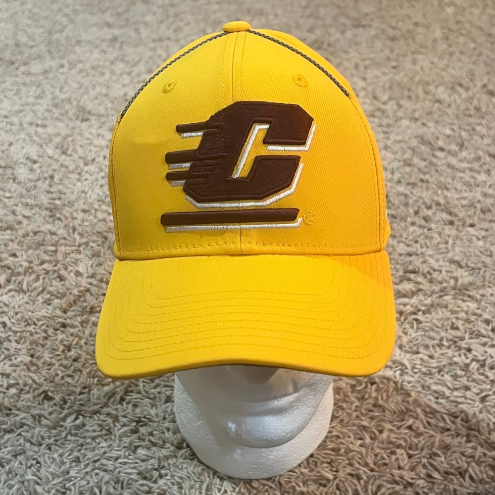 Central Michigan Chippewas Adidas Hat Cap Fitted Baseball S/M Yellow
